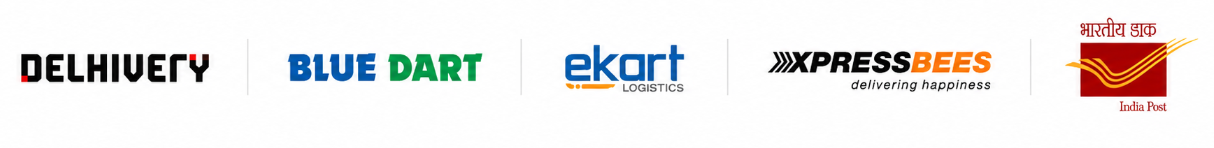 Delivery partners — Delhivery, Blue Dart, Ekart, Xpressbees, India Post